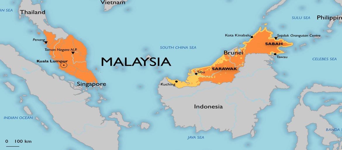 موقعیت جغرافیایی کشور مالزی